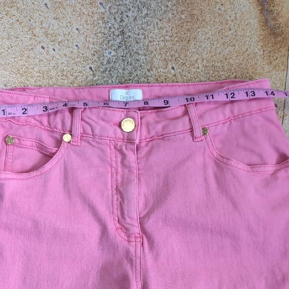 Elegance Paris | Vibrant Baby Pink Stretchy Jeans Chinos Size 8